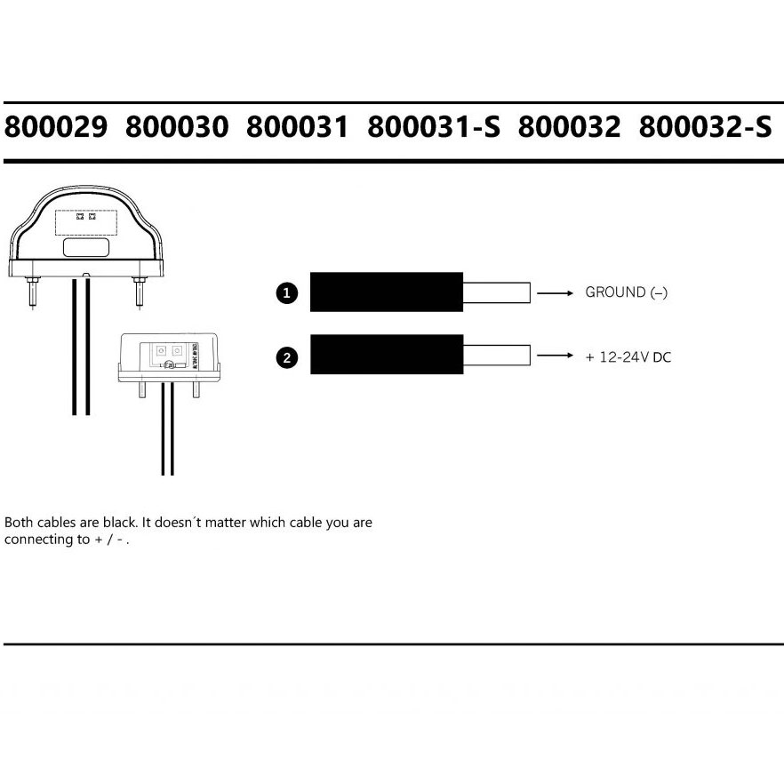 Black Number plate light 3 LED's