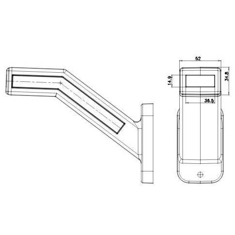 Long Side Marker Light Left 185mm 12-24V