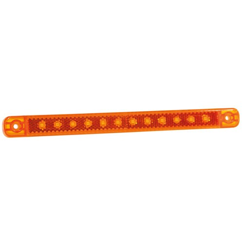 12-LED ZIJMARKERINGSLICHT AMBER MET REFLECTOR 12/24V