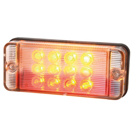 LED 3-KAMERLICHT MINI - HELDER GLAS 12-24V