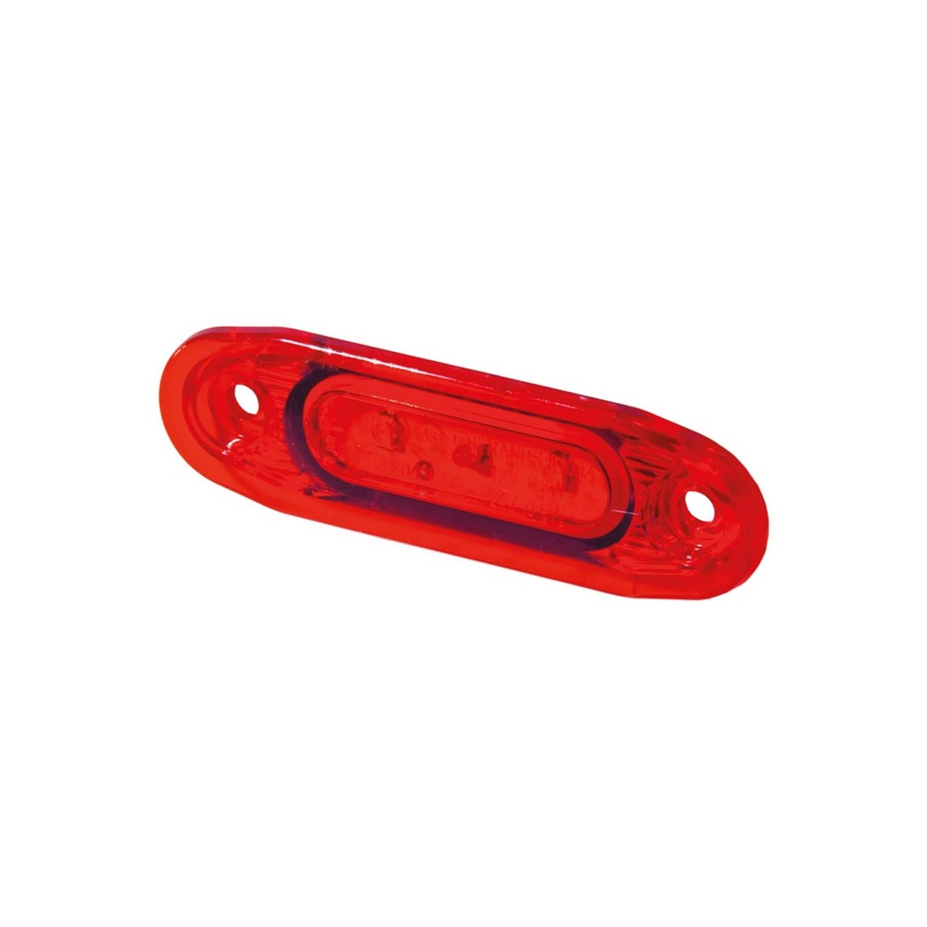 SLD markeerverlichting 3-LED 12/24V - Rood met rood glas