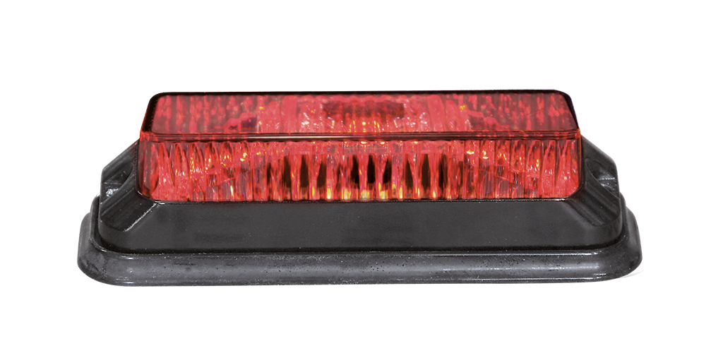 4-LED "HP FLASH" Strobe/Warning Light Red 12-24V | 118x29x41mm 