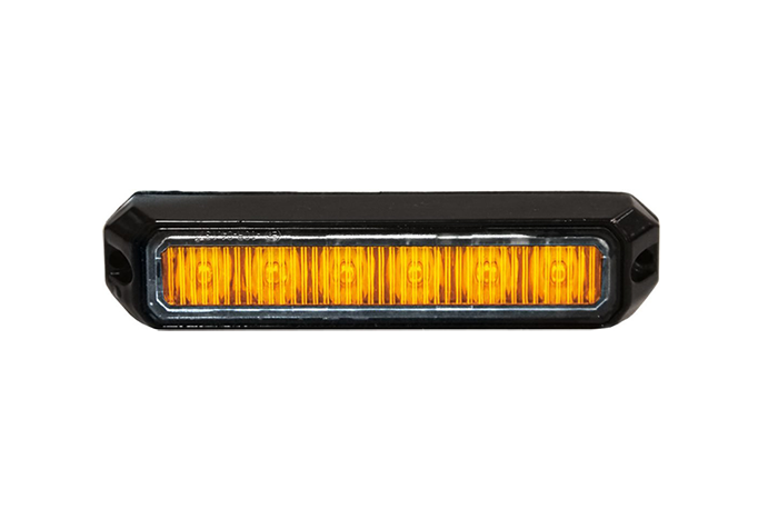 LED flitser "mini" oranje 6x3W LED - 850176HP-A