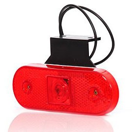 Red Position Light with Reflector & E-Mark 12-24V