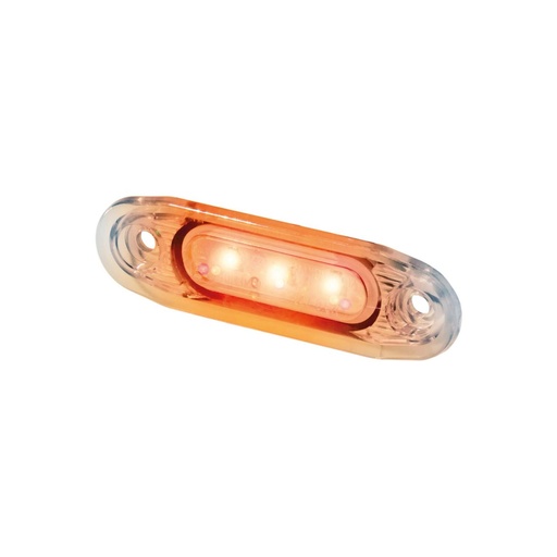 [5810021] SLD markeerverlichting 3-LED 12/24V - Oranje met helder glas