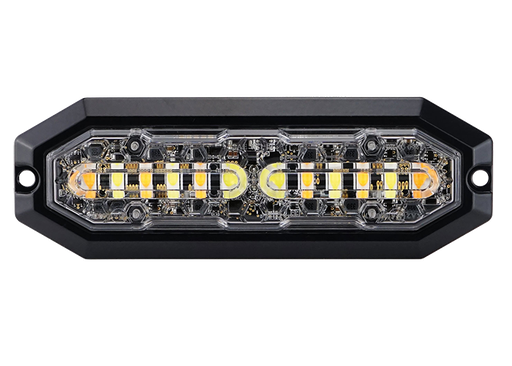 [5850135HP-A] 12-LED FLITSER AMBER & WIT - 12/24V