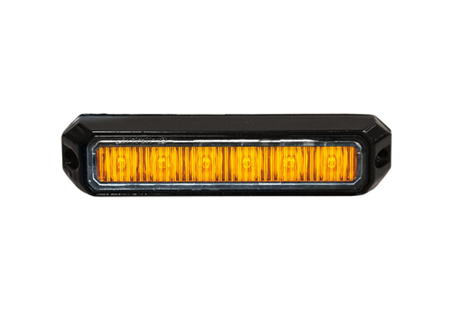 [5850176HP-AM] 6-LED "MINI" Strobe/Warning Light Orange 12-24V | 128x28x21mm 